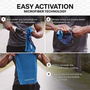 Cold Factor Cooling Instant Cooling Microfiber Towel - Blue, 30 x 15