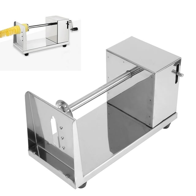 Potato Cutter, Manual Potato Cutter Stainless Steel Potato Twisters Vegetable Slicer, Hand Crank Commercial For Restaurant Kitchen Home