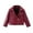Watermelon Red, variant on MeetoTime Kids Leather Long Sleeved Jacket Casual Loose Solid Color Zipper Lapel Coat for Baby Boys Girls 2-7 Years