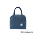 thumbnail image 2 of Billuyoard Fiambrera para niños y adultos, bolso de mano de Color sólido a la moda, contenedor de organización, bolsas térmicas para Picnic Almacenamiento y organización del hogar azul marino, 2 of 6