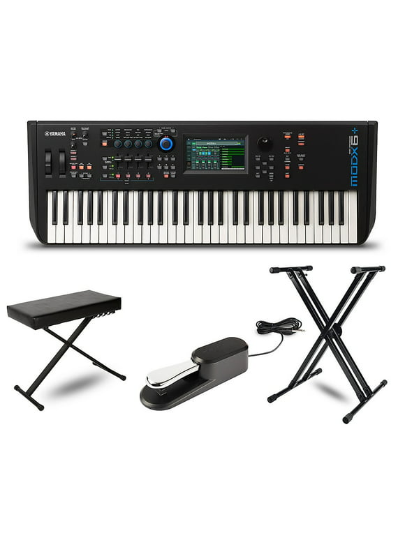 Yamaha MODX6+ Synthesizer With Stand, Bench and Sustain Pedal