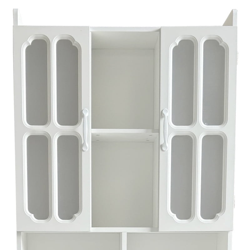 L-Shaped Computer Desk with Hutch, Storage Cabinet & Drawers, Modern Office Desk Writing Table with Bookshelf, Computer Corner Table for Work, Study