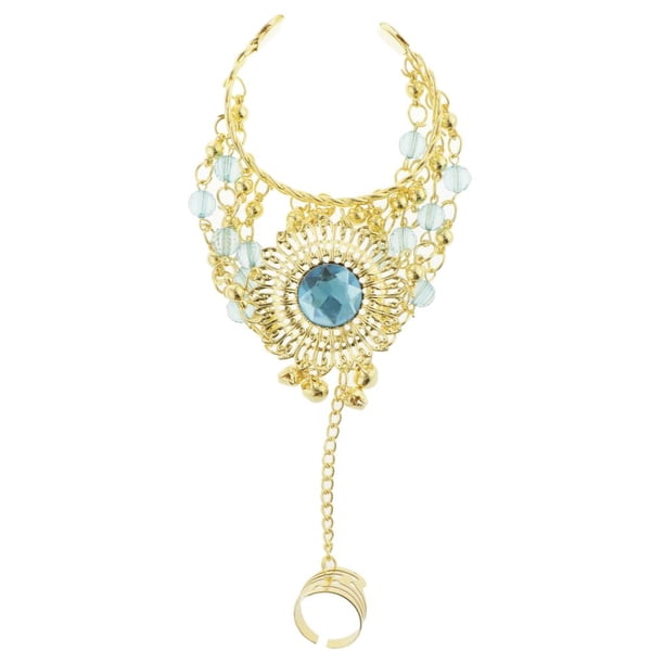 Joyas de Danza del Vientre Yinane Triángulo Decoración de Mano gitana Azul claro