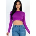 thumbnail image 6 of Long Sleeve Cropped Top with Crew Neck, 6 of 11