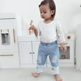 thumbnail image 4 of Baby Girl Clothes Outfits Toddler Infant Baby Romper Top+Jeans Clothing Set, 4 of 7