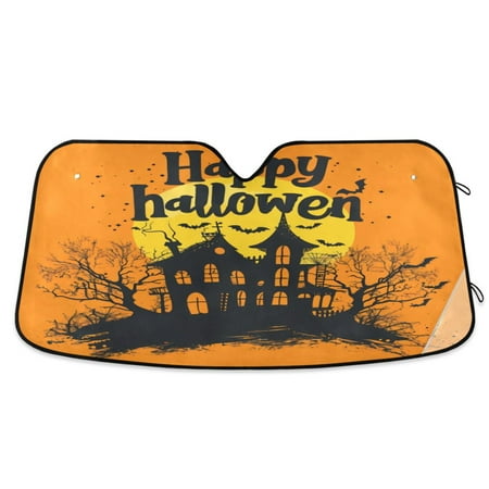 Car Sun Visor 57*31.5inch Windshield Sun Shield Car Sun Curtain Car Sun Shield Car Sun Insulation Suitable For Most Vehicles Halloween House