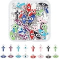 thumbnail image 2 of 64Pcs 8 Color Evil Eye Charm CCB Plastic Enamel Pendants Cross Horse Eye Jewelry Charm, 2 of 7