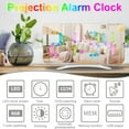 thumbnail image 4 of MesaSe RGB Colorful Mirror Alarm Clock LED Electric Digital Alarm Clock with Temperature Humidity 3 Levels Brightness USB Powered Alarm Clock Snooze Function, 4 of 10