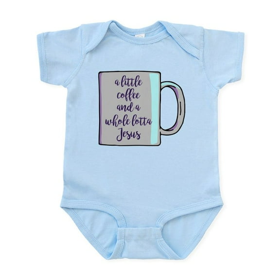 CafePress - A Little Coffee & A Whole Lott Baby Light Bodysuit - Baby Light Bodysuit, Size Newborn - 24 Months