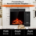 thumbnail image 4 of Electric Fireplace Inset 22.5-Inch Wide, 1500W Recessed and Freestanding Heater with Remote Control, Adjustable Flame Brightness, Inserted Decorative Fireplace for Home, 4 of 10