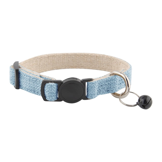 Promotion!Collar de lino para gato,collar para cachorro,joyería ecológica con campana,collar de peluche para cachorro de algodón y lino