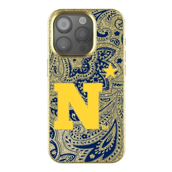 Keyscaper Navy Midshipmen Paisley Bling iPhone Case