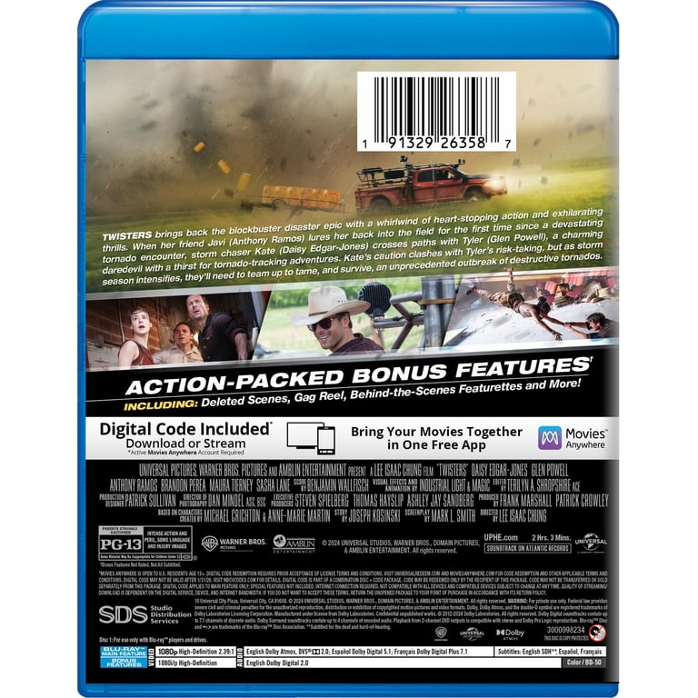 Twisters Blu-ray + Digital Copy, Action Adventure Thriller