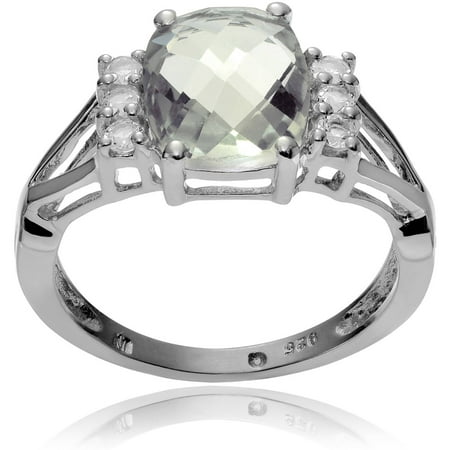 Brinley Co. Women's Topaz Accent Green Amethyst Sterling Silver Fashion Ring