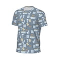 thumbnail image 6 of Wukai Blue Bathroom Print Men's Short-Sleeved Mesh T-Shirt,Quick-Dry Short Sleeve Workout T-Shirt-3X-Large, 6 of 8