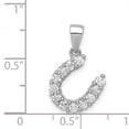 thumbnail image 3 of 925 Sterling Silver Polished Cubic Zirconia Pendant Necklace 14x14mm Wide Pendant for Women, 3 of 4