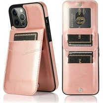 Entronix Wallet Case for iPhone 14 Pro Max, PU Leather [6 Slots] Card Holder Flip Stand, Pink