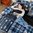 thumbnail image 3 of Feelyou Rustic Bear Twin Bedding Sets 7pcs, Blue Buffalo Bedding Comforter Set, 3 of 7