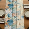 thumbnail image 5 of Table Runners 48 Inches Long Dress Scarves, Vintage Beige Coastal Farmhouse Kitchen/Dining Table Runner, Short Coffee Tablerunners, Summer Beach Starfish Shell Coral Nautical 13x48 Inch, 5 of 9