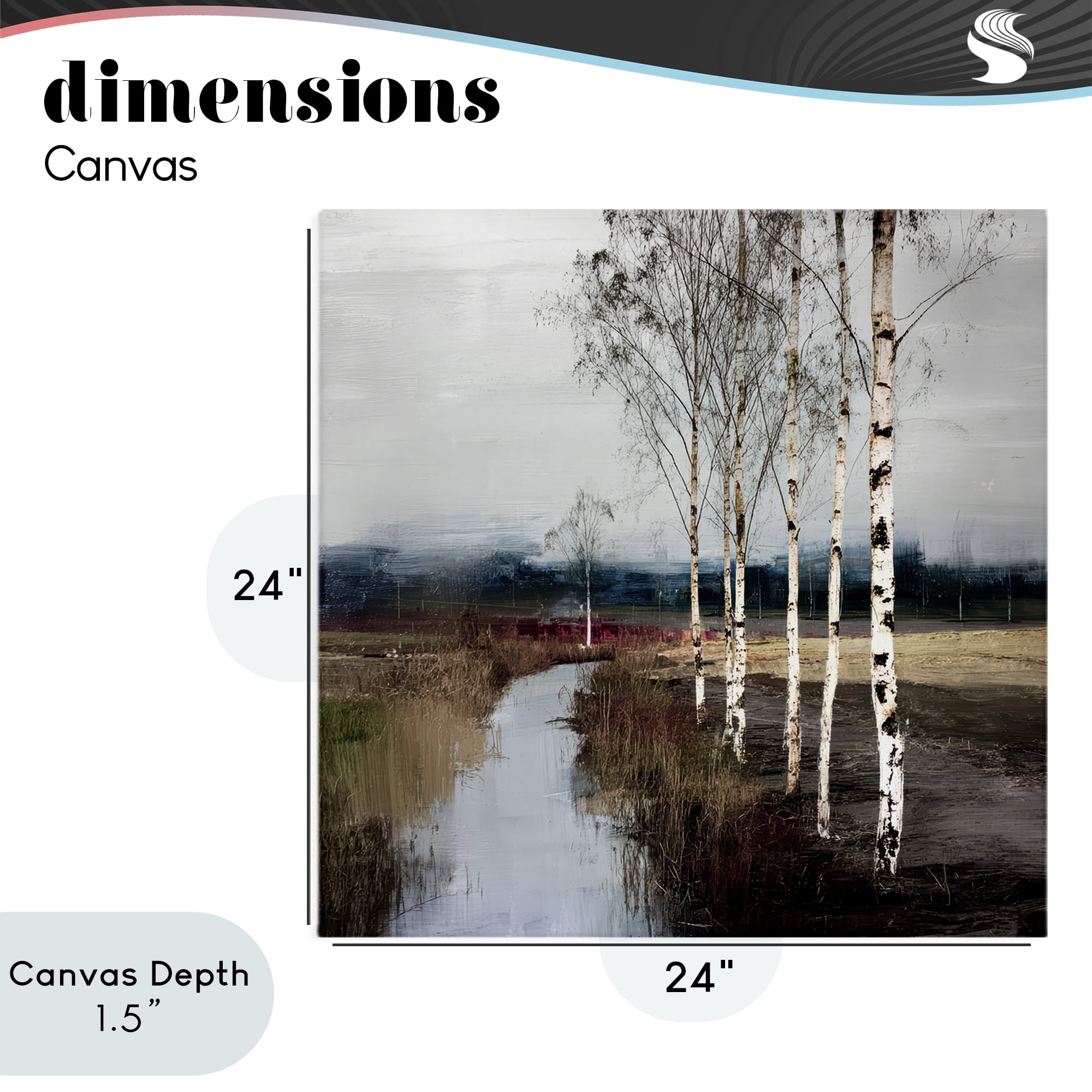 Stupell Industries Birch Creek River Canvas Wall Art, design by Kim Curinga