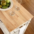 thumbnail image 5 of Bowery Hill 2-Drawer Wood Kitchen Cart Island in White/Natural, 5 of 9