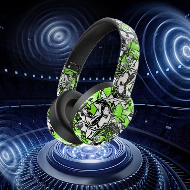 Auriculares inalámbricos verdes, diadema suave plegable, baja latencia, alta batería 5.4, auriculares inalámbricos para juegos deportivos Bluetooth