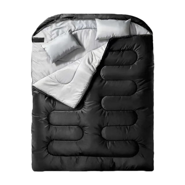 Almencla Sac de Couchage Double Portable pour Activités de Plein Air Alpinisme Noir