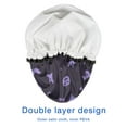 thumbnail image 4 of Shower Caps,Halloween Purple Spooky Icons Waterproof Shower Cap for Women 4 Pieces,Double Reusable Hair Cover for Shower PEVA Elastic Stretch Hem, 4 of 7