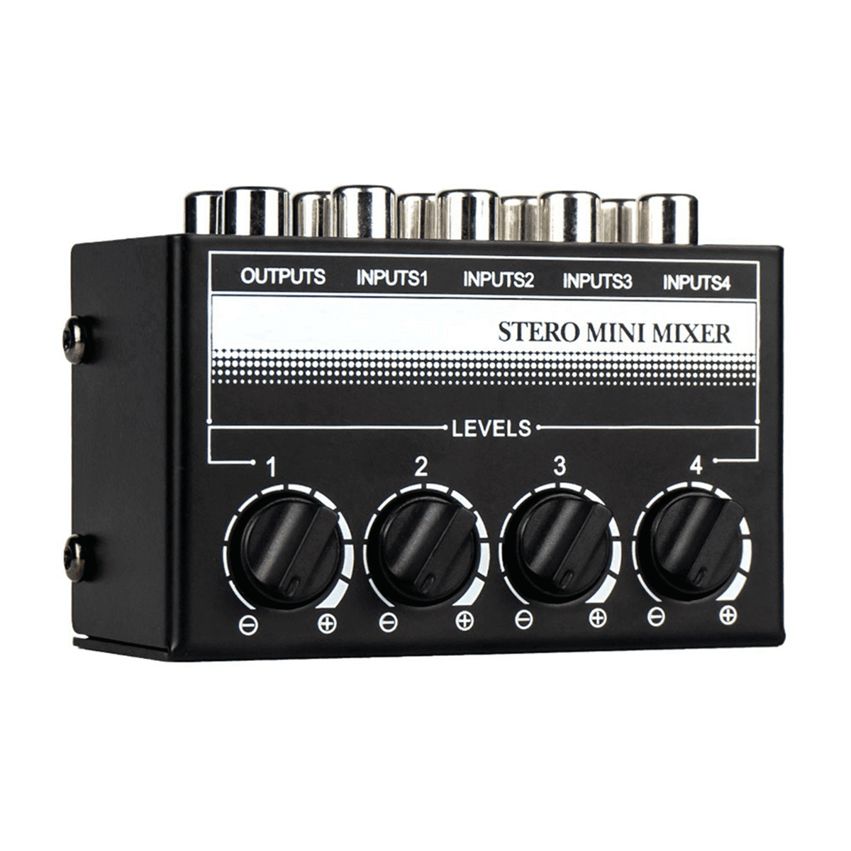 2X 4 Channel Stereo Audio Mixer Support Input and Output Mini Passive Stereo Mixer with Separate Volume Controls,2 x Stereo Audio Mixer,black