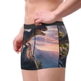 thumbnail image 5 of Cauagu Sunset Cliff Dinosaur Print Boxer Briefs for Men,Comfortable Breathable Men's Underwear Moisture Wicking Underpants -Small, 5 of 8