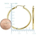 thumbnail image 2 of 10k Yellow Gold 2mm Shiny Round Tube Hoop Earrings, Diameter 40mm, 2 of 4