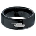 thumbnail image 2 of Tungsten Battlefield Military Tank Band Ring 8mm Men Women Comfort Fit Black Beveled Edge Polished, 2 of 4
