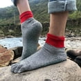 thumbnail image 2 of Women Men 5-Toe Socks, Casual Durable Elastic Anti-Cut Anti-Puncture Middle Tube Crew Socks for Outdoor Camping Hiking Mountaineering, 2 of 8