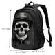 thumbnail image 5 of Balery Black White Hat Skull Mochila con carga USB para hombre y mujer - Mochila impermeable y antirrobo para laptop con puerto USB para viajes, trabajo, 5 of 7