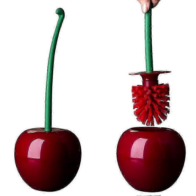 Cute Toilet Brush and Holder Set for Cherry Bathroom Decor Bathroom Tool Cleaner Accessories EnticingEmber 2025