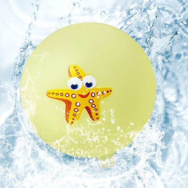 Bomba De Agua Pelota absorbente para jugar en la playa al aire libre, juguete de agua de dibujos animados de silicona, amarillo