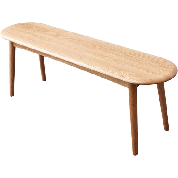 47" Solid Wood Dining Bench,End of Bed Bench | FAS-Grade North American Oak | Natural Wood Grain Skinny Bench for Foyer, Entryway, Hallway,Dining Room, Bedroom Bed End
