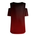 thumbnail image 6 of Tshirts Women Trendy Women's Summer Fashion Casual Gradient Printed Strapless V-Neck Short Sleeve T-Shirt Top, 6 of 7