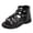 Black, variant on Gyujnb Girls High-Top Gladiator Sandals Studded Back Zipper Flat Summer Princess Shoes,2-2.5 Years