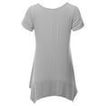 thumbnail image 3 of SSOULM INCH & FIT Women's Round Neck Short Sleeve Asymmetrical Hem Tunic Tank Top. Made in U.S.A, 3 of 5