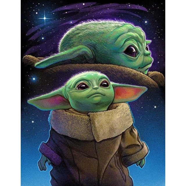Taladro diamante pintura (DB7285) 5D DIY completo Yoda punto de cruz bordado adornos 50x70cm Hugtrwg Para estrenar