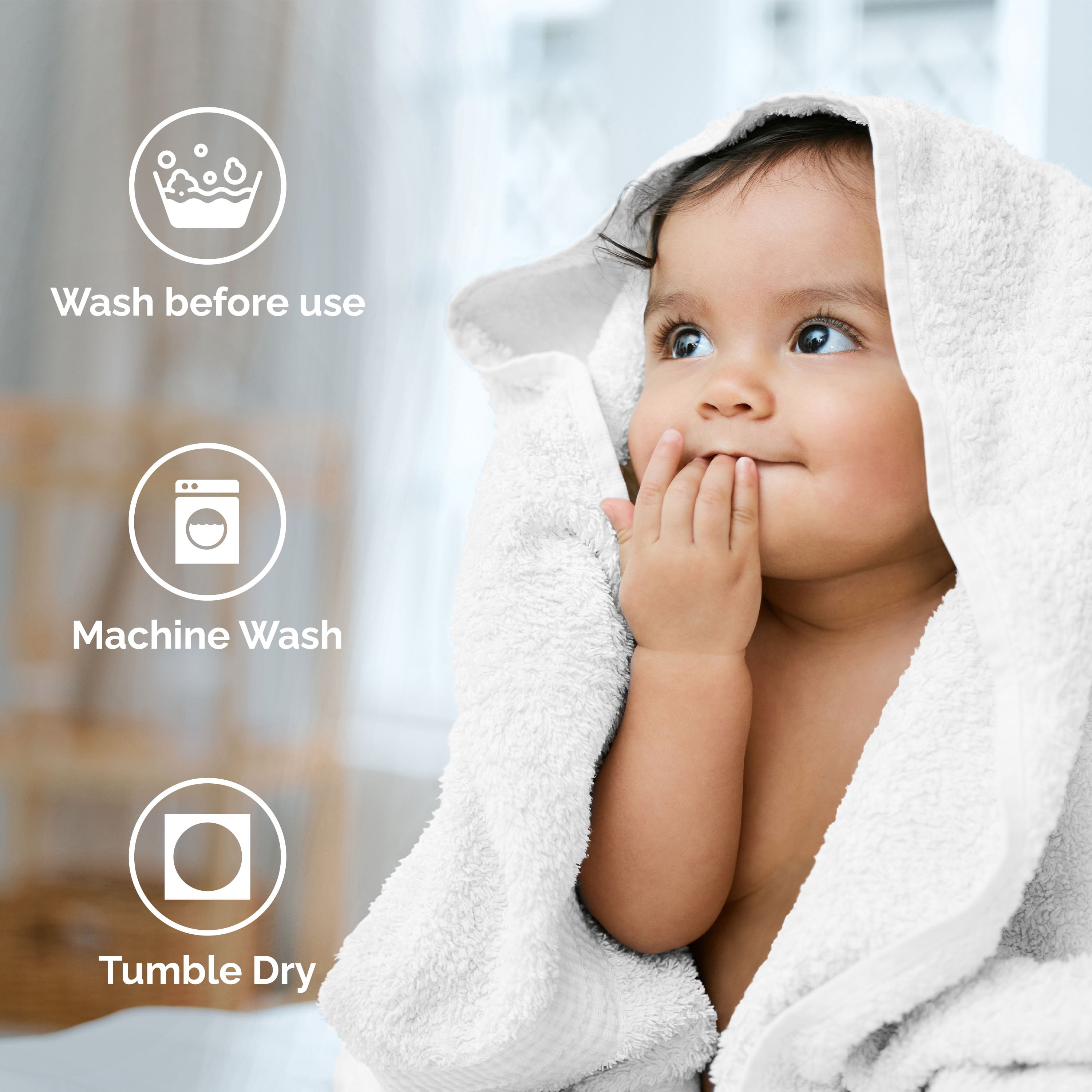 Martex Easy Living 6-Piece Cotton Towel Set, Soft & Quick-Dry Towels, White