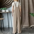 thumbnail image 4 of REALiKUN Women's Casual Jumpsuits Ribbed Front Pocket Loose Overalls One Piece Sleeveless Wide Leg Long Pant Rompers, 4 of 5