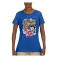 thumbnail image 2 of Wild Bobby Betty Boop Peace, Love and Girl Power Betty Boop Womens T-Shirt, Royal, X-Large, 2 of 5