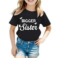 thumbnail image 1 of LUOGENLI T-Shirt pour Filles Filles Mode Décontractée Lettre Col Rond Manches Courtes T-Shirt Haut 2 Chemises pour Filles 2025 Invitée de Mariage Noir 1-2 Ans, 1 of 3