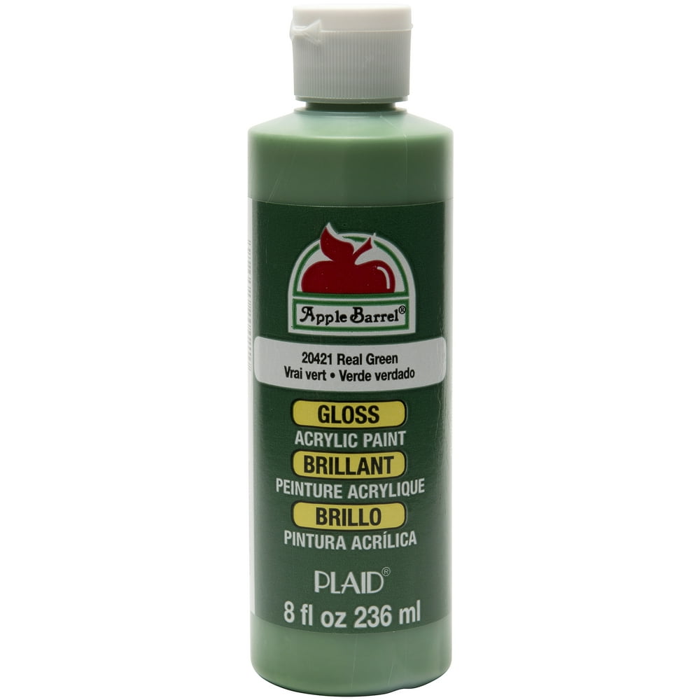 Apple Barrel 20421E Acrylic Craft Paint, Gloss Finish, Real Green, 8 fl