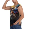 thumbnail image 3 of Lsque Cool Cat With Sunglasses Print Men's Cotton Blend Sleeveless Muscle Shirts (S-3XL)- Moisture Wicking, Odor Protection, UPF 30+,XX-Large, 3 of 8
