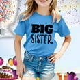 thumbnail image 2 of Glisme Girls Tops Size 3-4 Years Short Sleeve Crewneck Big Sister T Shirt Athletic Fit Light Blue Graphic Tee, 2 of 4