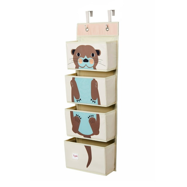 3 Sprouts Panier Suspendu de Porte pour Chambre d'Enfant, Organisateur de Rangement, Otter