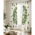 thumbnail image 5 of St Patrick's Day Sheer Curtains 63 Inch Length 2 Panels Set for Living Room/Bedroom, Green Shamrock Wreath Love Lucky Beige Kitchen Curtains Grommet Semi-Sheer Curtains Window Treatments 42"x63"x2, 5 of 7